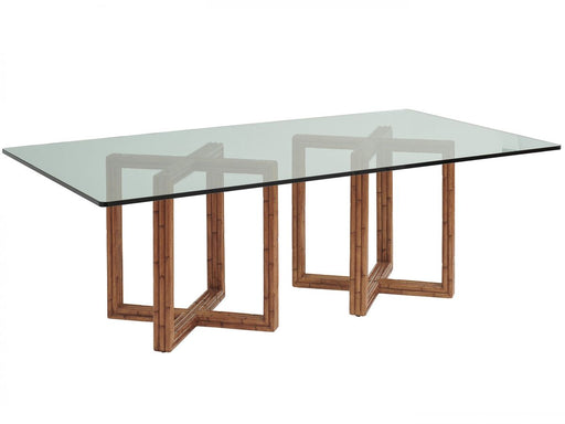 Tommy Bahama Palm Desert Sheridan Glass Top Rectangular Dining Table in Sierra image