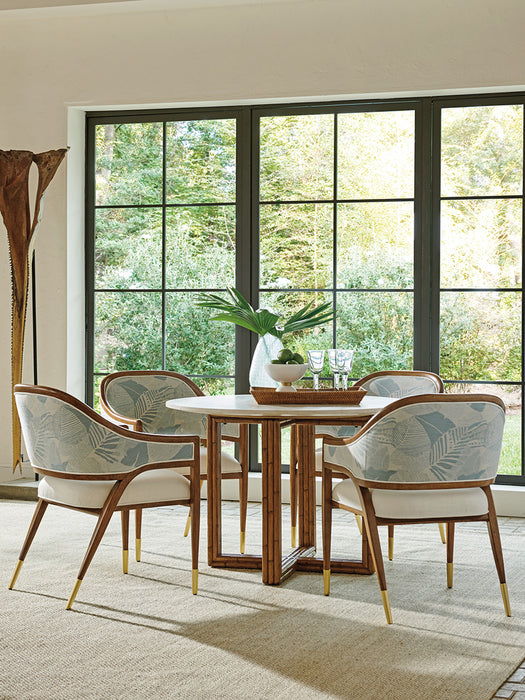 Tommy Bahama Palm Desert Arcadia Marble Top Round Breakfast Table in Sierra