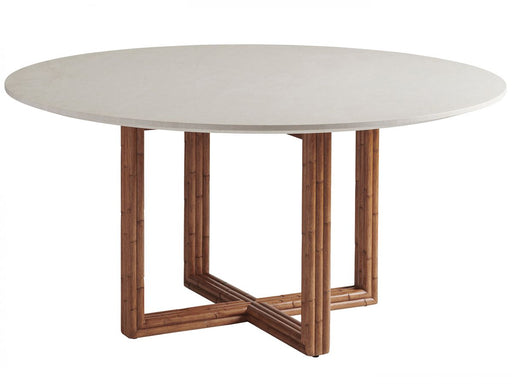 Tommy Bahama Palm Desert Woodard Marble Top Round Dining Table in Sierra image