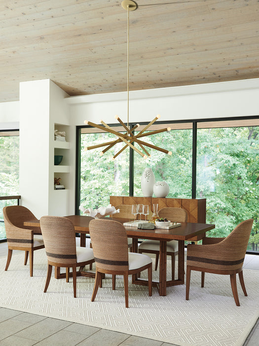 Tommy Bahama Palm Desert San Marino Double Pedestal Rectangular Dining Table in Sierra