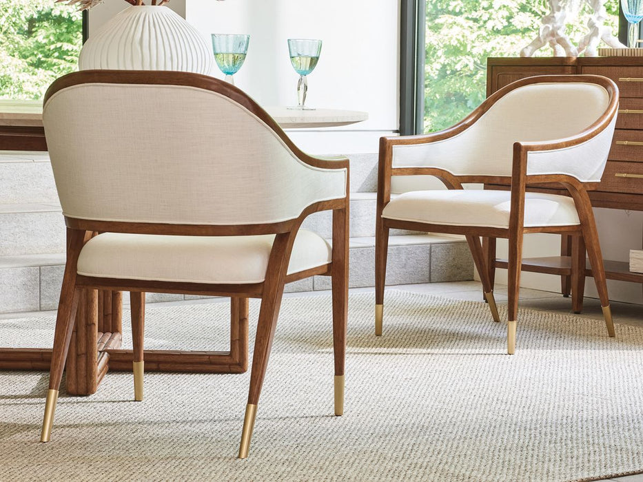 Tommy Bahama Palm Desert Jameson Upholstered Arm Chair in Winter White (Set of 2)