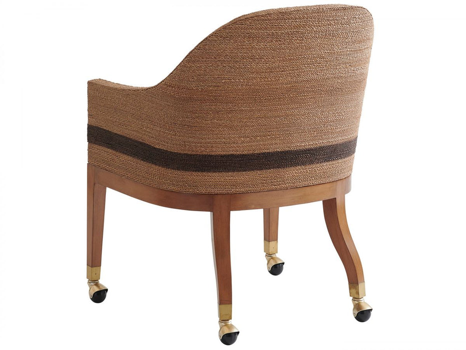 Tommy Bahama Palm Desert Dorian Woven Castered Arm Chair in Sierra (Set of 2)