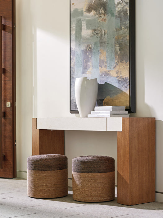 Tommy Bahama Palm Desert Highlands Woven Ottoman in Tan