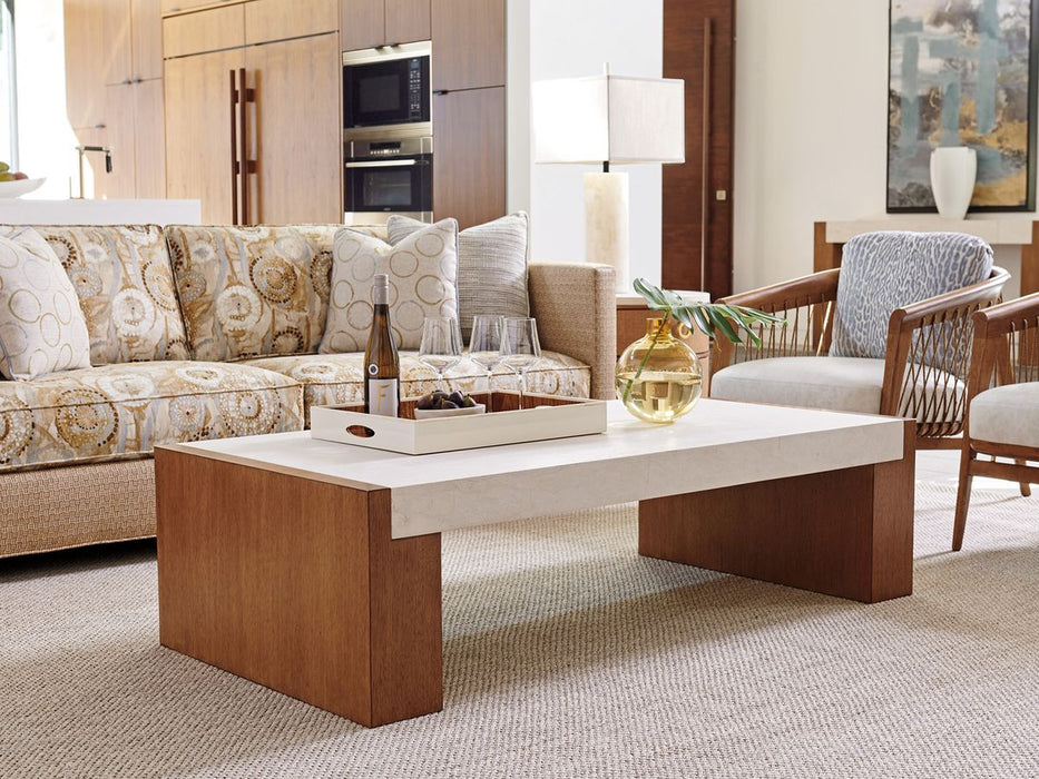 Tommy Bahama Palm Desert Eldorado Rectangular Cocktail Table in Tan