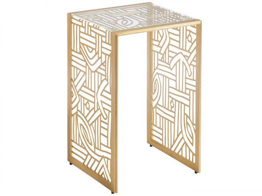 Tommy Bahama Palm Desert Redford Metal Accent Table in Gold image
