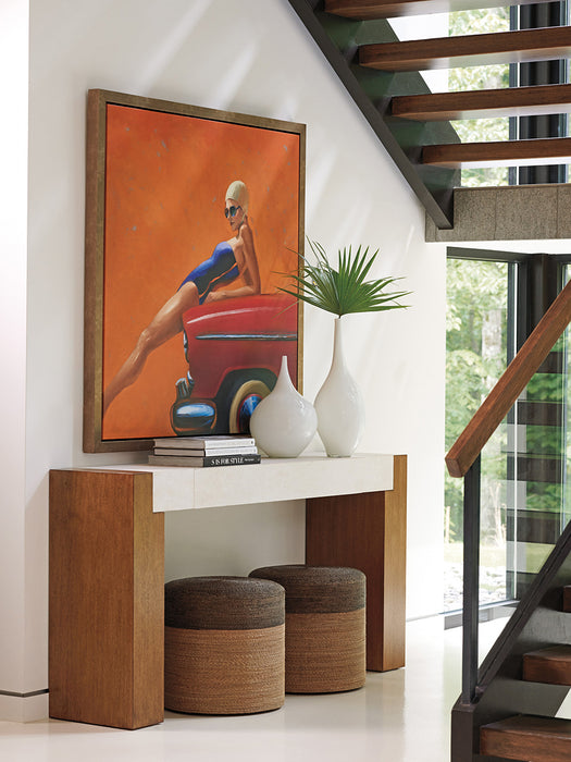 Tommy Bahama Palm Desert Highlands Woven Ottoman in Tan