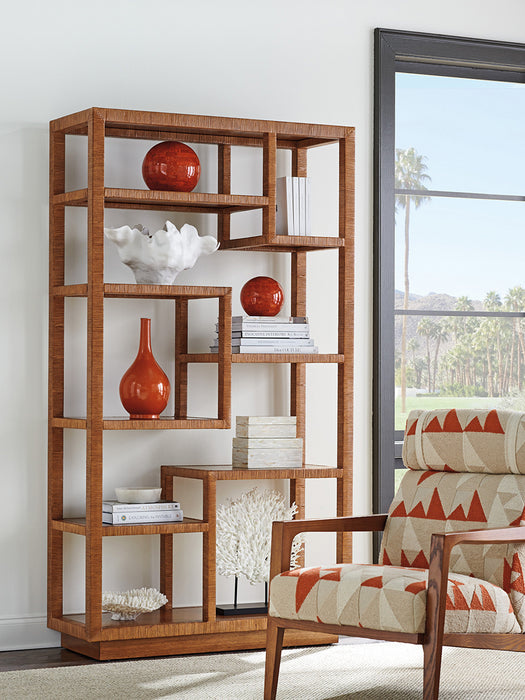 Tommy Bahama Palm Desert Bryce Raffia Etagere in Tan