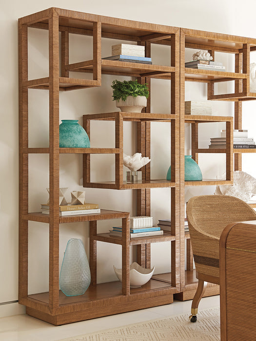 Tommy Bahama Palm Desert Bryce Raffia Etagere in Tan