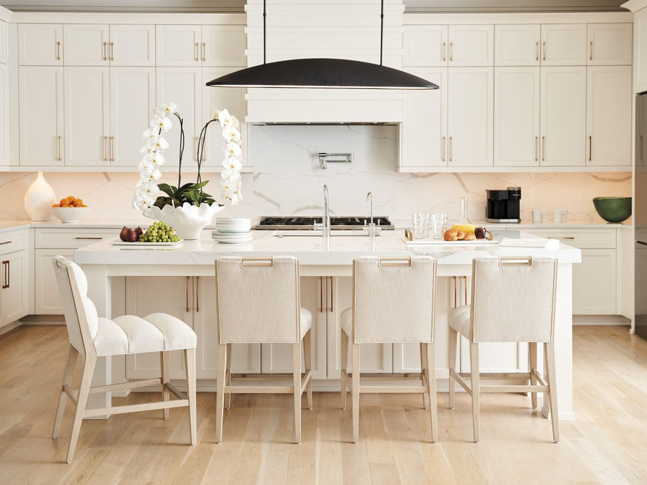 Lexington Furniture Sunset Key Greer Channeled Upholstered Counter Stool (Set of 2) in Sand Drift