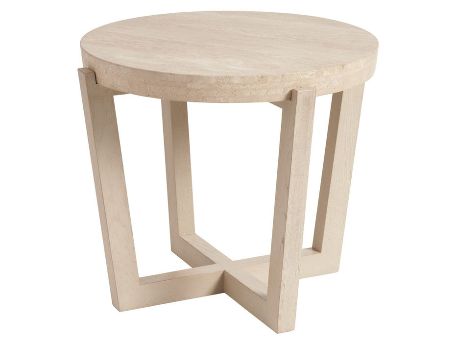 Lexington Furniture Sunset Key Shasta Round Lamp Table in Sand Drift image