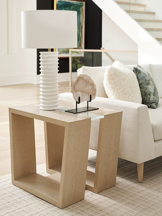 Lexington Furniture Sunset Key Fischer Rectangular Lamp Table in Sand Drift