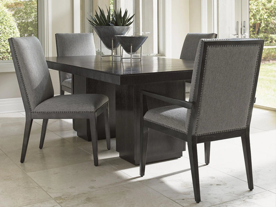 Lexington Furniture Carrera Modena Double Pedestal Dining Table in Carbon Gray