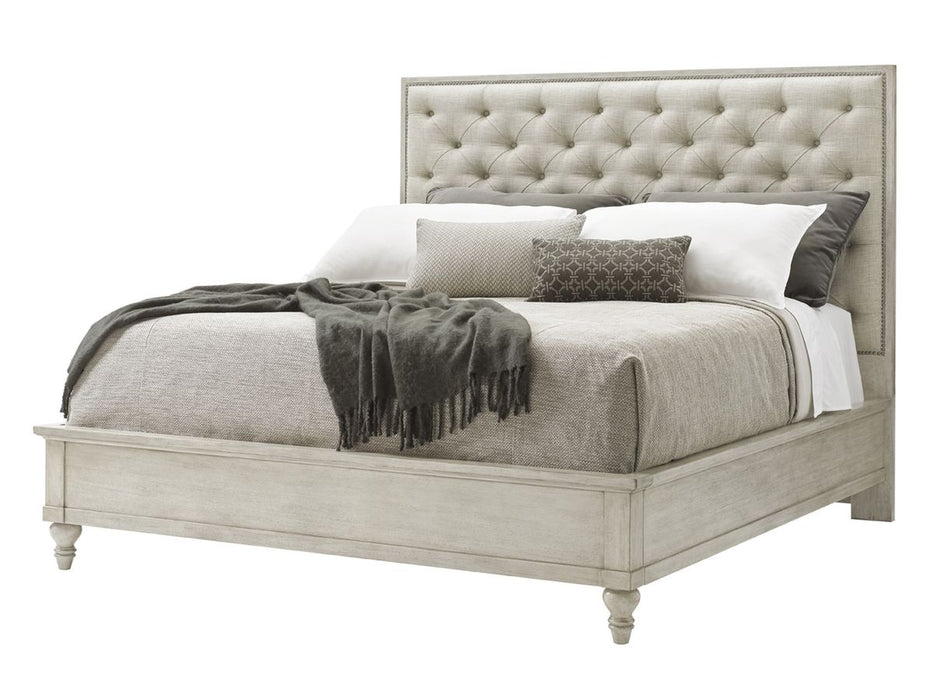 Lexington Oyster Bay Queen Sag Harbor Tufted Upholstered Bed in Distressed