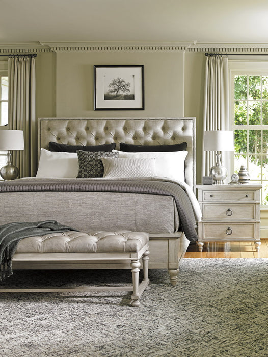Lexington Oyster Bay Cal King Sag Harbor Tufted Upholstered Bed in Distressed