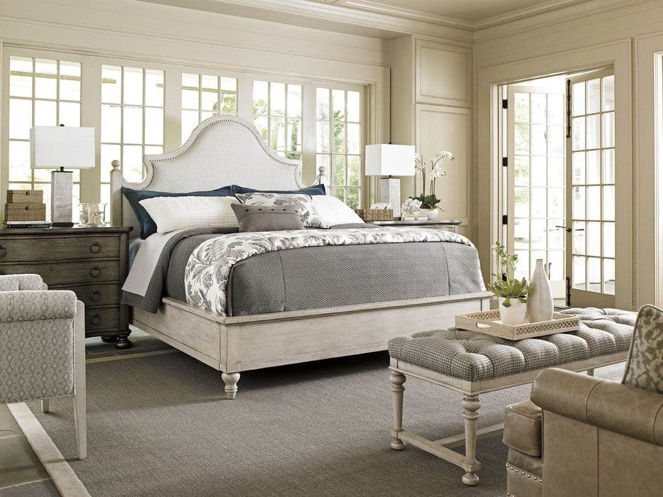 Lexington Oyster Bay Cal King Arbor Hills Upholstered Bed in Distressed