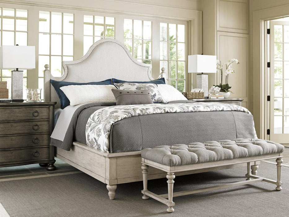 Lexington Oyster Bay Cal King Arbor Hills Upholstered Bed in Distressed