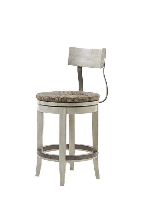 Lexington Oyster Bay Merrick Swivel Counter Stool in Light Oyster Shell (Set of 2)