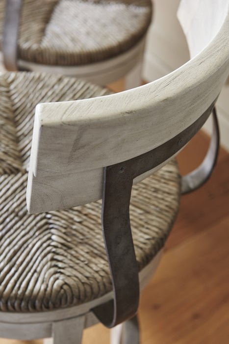 Lexington Oyster Bay Merrick Swivel Bar Stool in Light Oyster Shell (Set of 2)