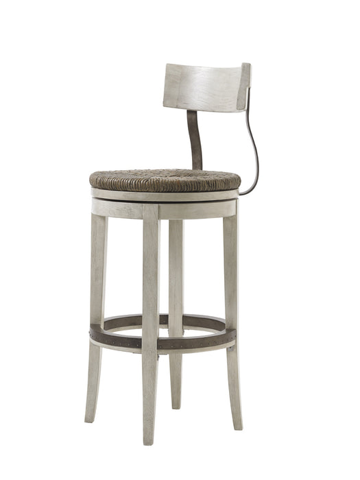 Lexington Oyster Bay Merrick Swivel Bar Stool in Light Oyster Shell (Set of 2)