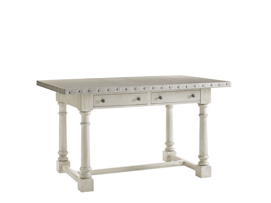 Lexington Oyster Bay Hidden Lake Bistro Table in Light Oyster Shell