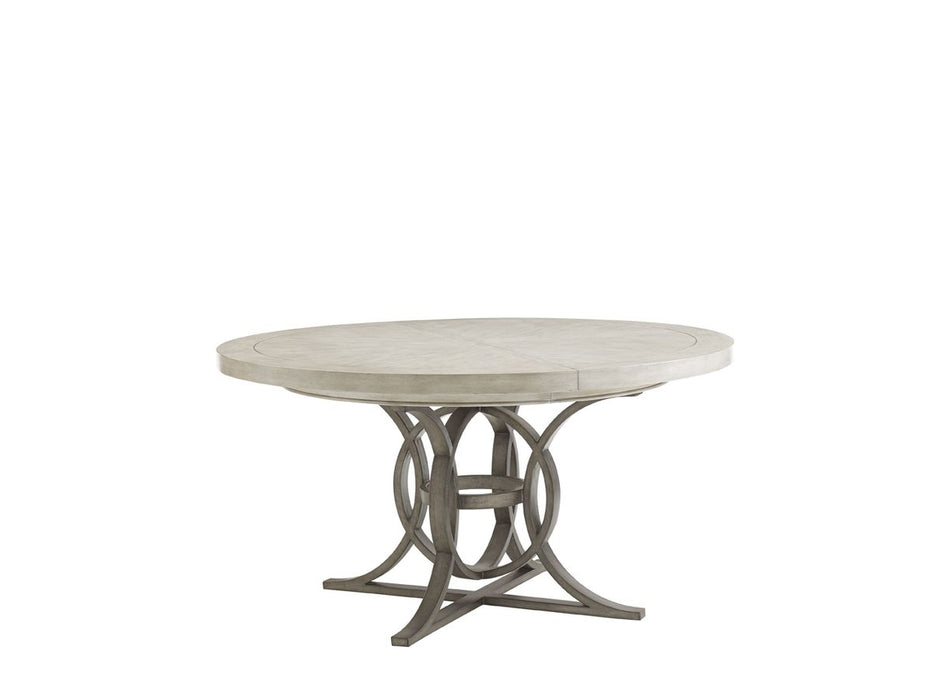 Lexington Oyster Bay Calerton Round Dining Table in Light Oyster Shell