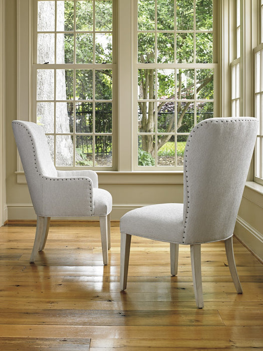 Lexington Oyster Bay Baxter Upholstered Arm Chair in Light Oyster Shell (Set of 2)