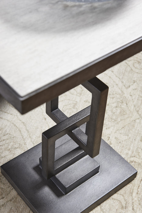 Lexington Oyster Bay Deerwood Rectangular Side Table in Oyster Gray