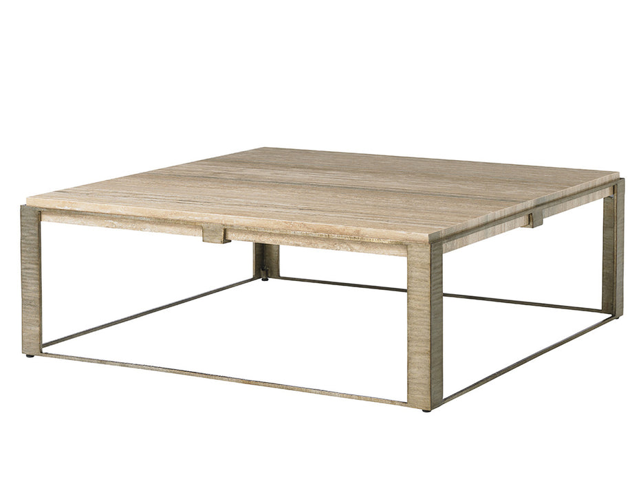 Lexington Laurel Canyon Stone Canyon Cocktail Table in Silver