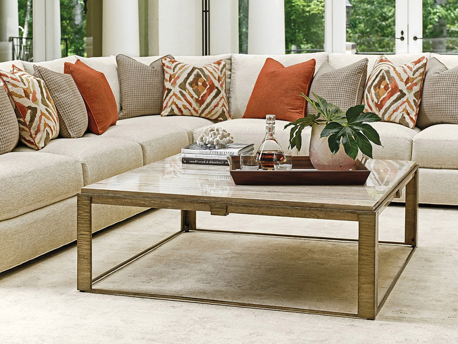 Lexington Laurel Canyon Stone Canyon Cocktail Table in Silver