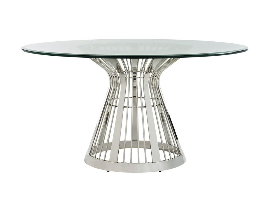 Lexington Ariana Riviera Stainless Center Table w/ 72" Glass Top in Platinum-72C