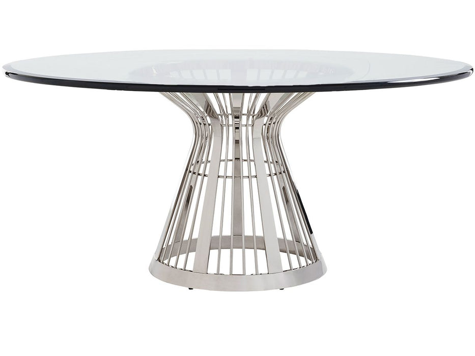 Lexington Ariana Riviera Stainless Center Table w/ 72" Glass Top in Platinum-72C image
