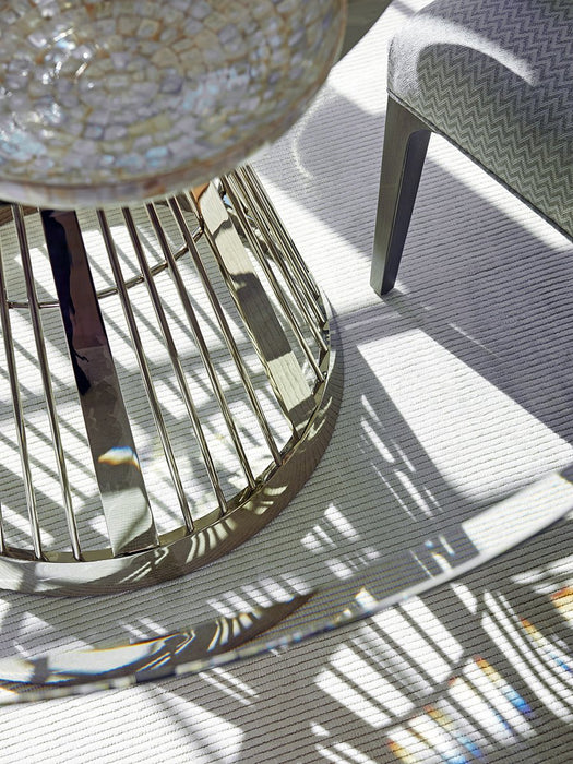 Lexington Ariana Riviera Stainless Center Table w/ 60" Glass Top in Platinum 32-875-60C