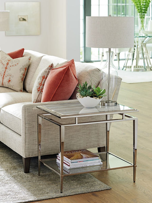 Lexington Ariana Athene Stainless End Table in Platinum