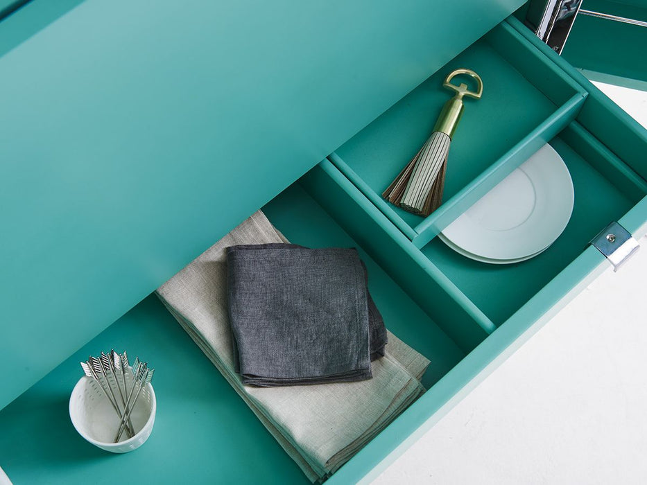 Lexington Ariana Cheval Bar Cabinet in Platinum