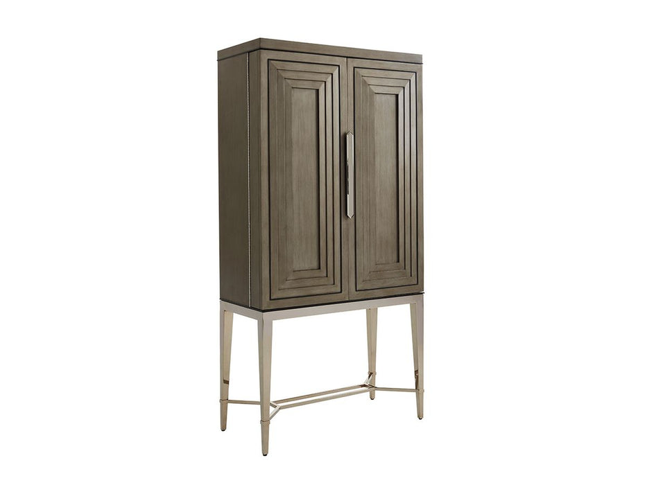 Lexington Ariana Cheval Bar Cabinet in Platinum image