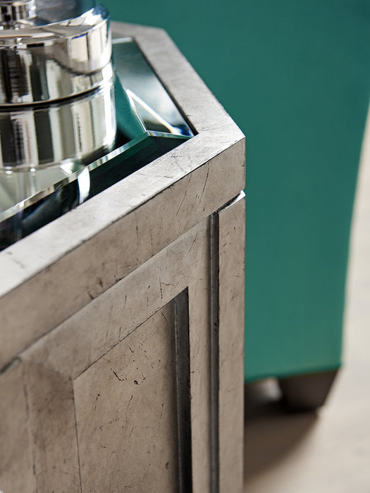 Lexington Ariana Rochelle Octagonal Cocktail Table in Silver Leaf