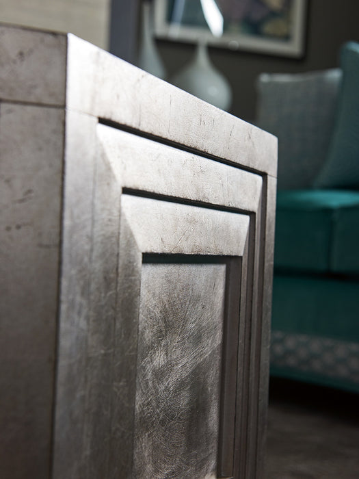 Lexington Ariana Rochelle Octagonal Storage Table in Silver Leaf