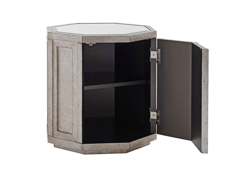 Lexington Ariana Rochelle Octagonal Storage Table in Silver Leaf