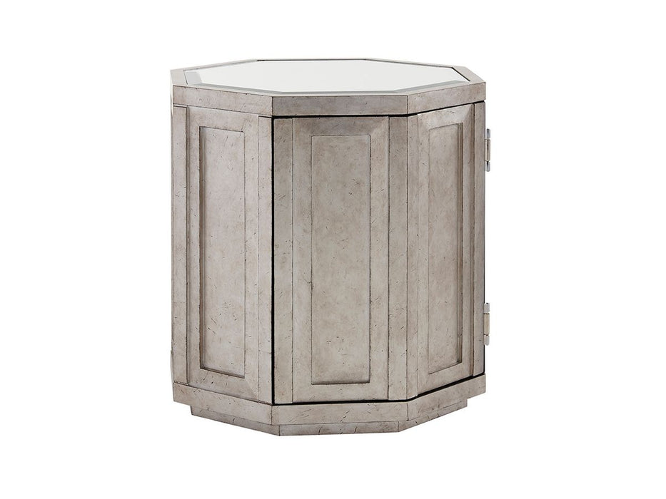 Lexington Ariana Rochelle Octagonal Storage Table in Silver Leaf