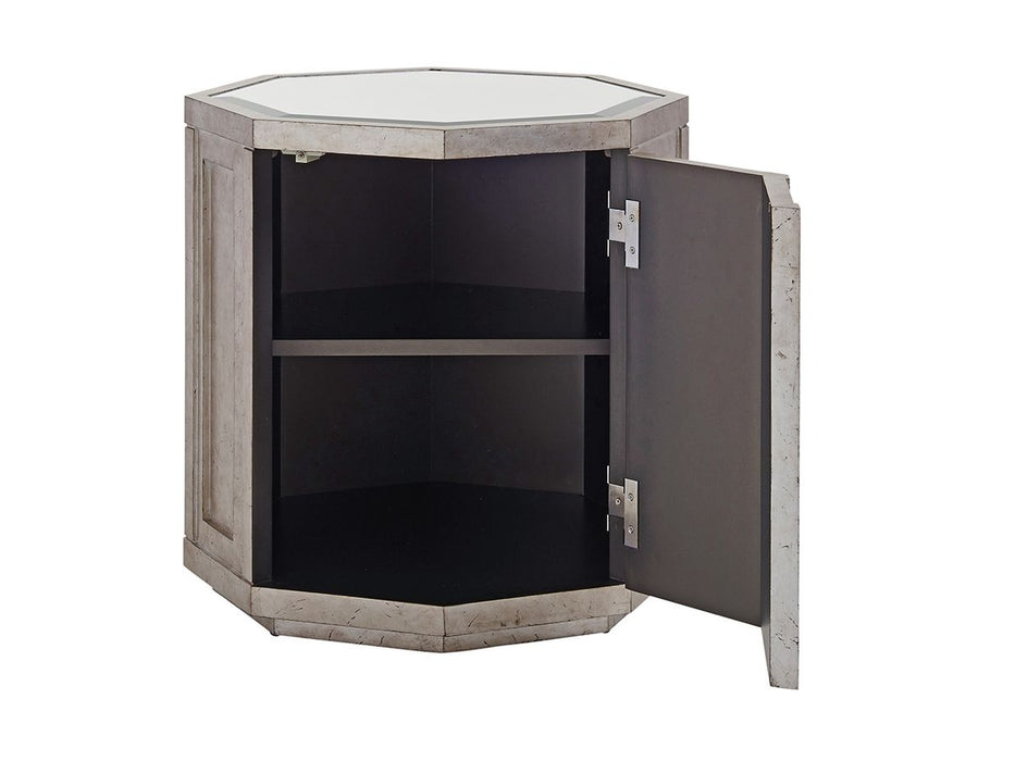 Lexington Ariana Rochelle Octagonal Storage Table in Silver Leaf