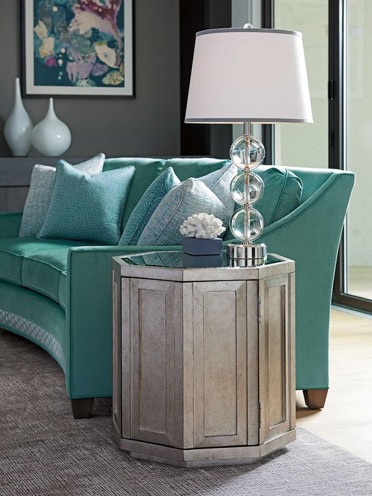Lexington Ariana Rochelle Octagonal Storage Table in Silver Leaf