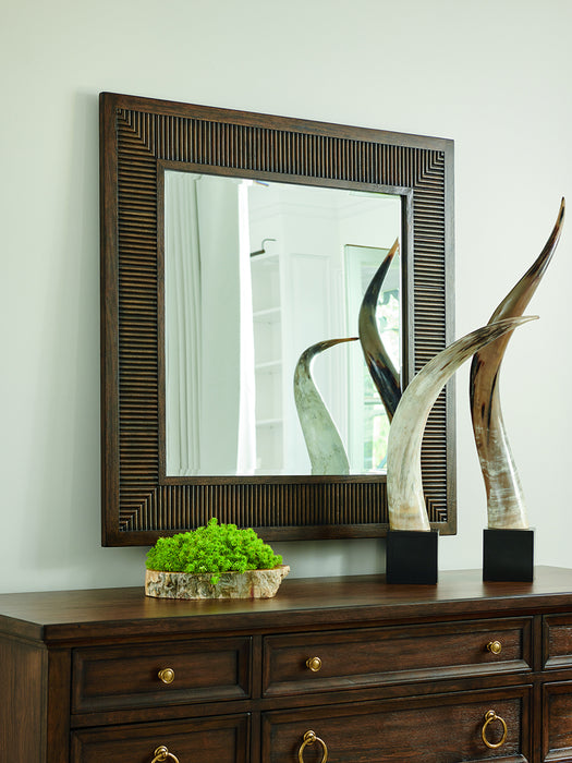 Lexington Furniture Silverado Helena Square Mirror in Dark Wood