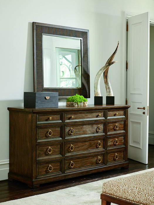 Lexington Furniture Silverado Sereno 12 Drawer Triple Dresser in Dark Wood