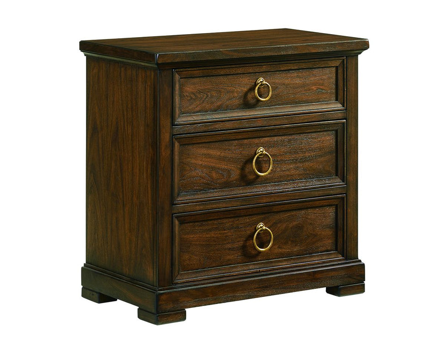 Lexington Furniture Silverado Napa 3 Drawer Nightstand in Dark Wood image
