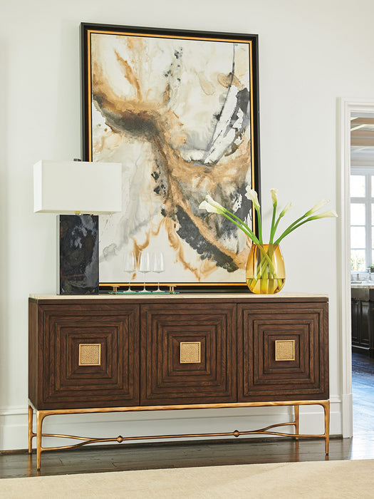 Lexington Furniture Silverado Tiburon Sideboard with Stone Top in Walnut