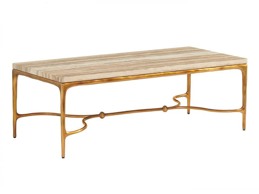 Lexington Furniture Silverado Menlo Park Rectangular Cocktail Table in Brass image