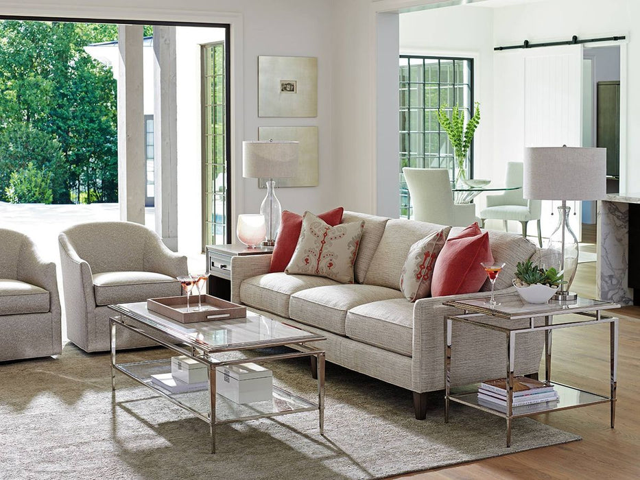 Lexington Ariana Athene Stainless Cocktail Table in Platinum