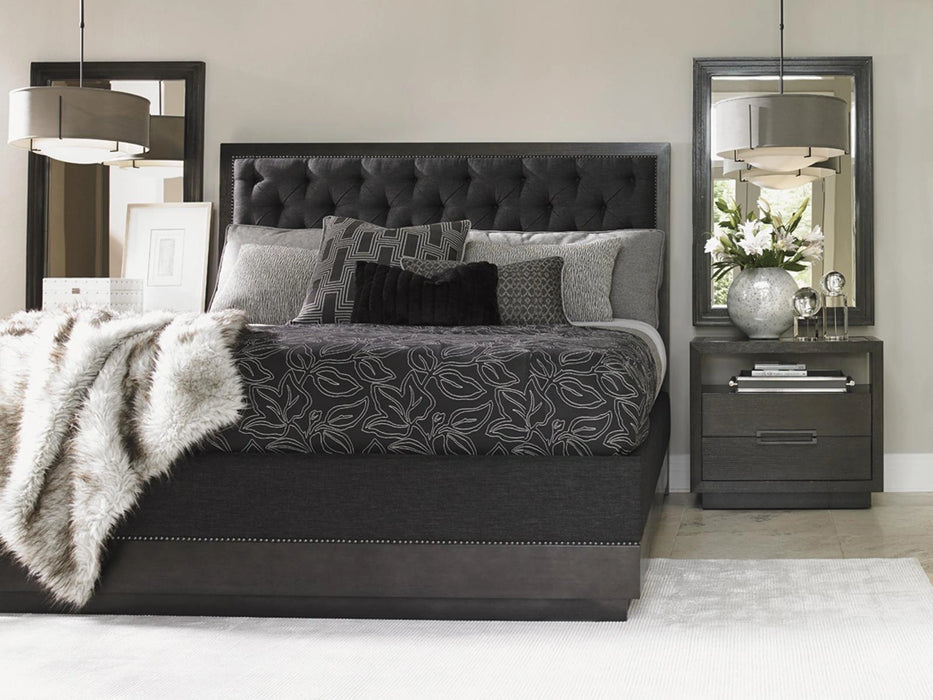 Lexington Furniture Carrera Maranello Queen Upholstered Bed in Charcoal