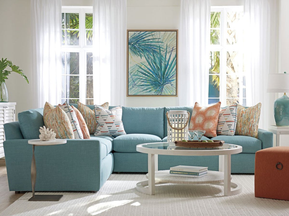 Tommy Bahama Ocean Breeze Rockville Round Martini Table in Aged Pewter/White