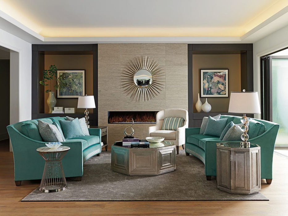 Lexington Ariana Rochelle Octagonal Cocktail Table in Silver Leaf